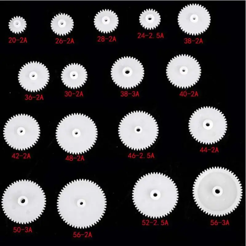 10pcs/pack Plastic Gear,Rack Pulley Belt Worm Double and Single Crown