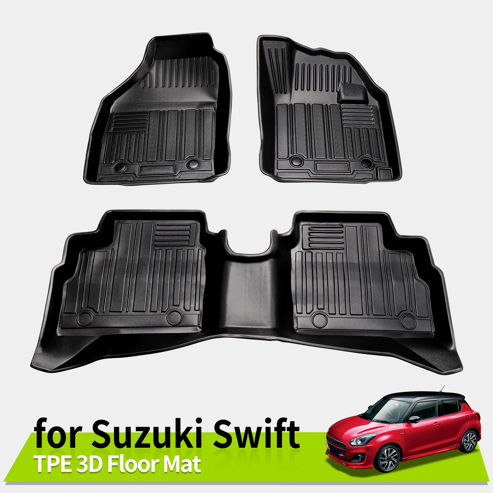 

3D Floor Mats for Suzuki Swift 2018-2022 All-Weather Anti-Slip Waterproof Pads Accessories TPE Right Hand Driving