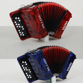 HK.LADE 25-Key 12-Bass Key Bayan Accordion with Backpack Shoulder Strap - Keyboard Instrument for Music Lovers