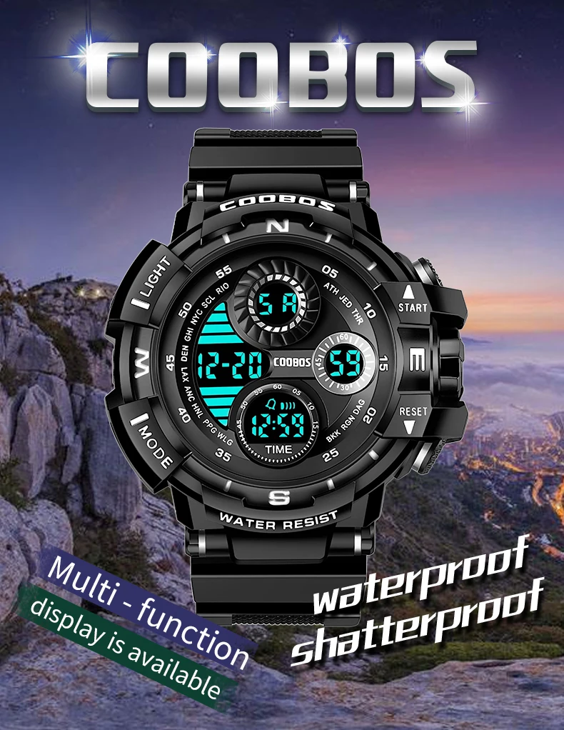 50m Waterproof Men Watches Digital LED Wristwatch Alarm Clock Casual Electronic Watches Sport Watch for Men horloges mannen