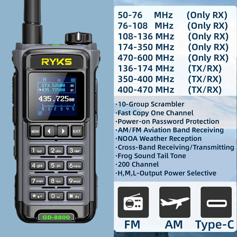 5W High Power Handheld Transceiver Full band frequency Walkie Talkie With Wireless Multi-frequency Two Way Radio