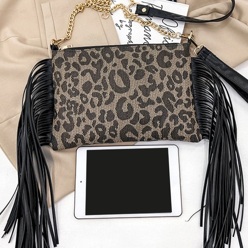 Fringe Crossbody Bag Shoulder Bag Handbag Satchel with Wristlet for Women