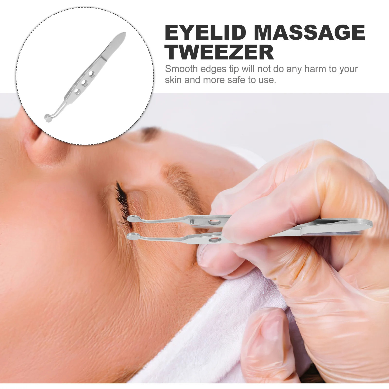 Meibomian Gland Massage Forceps Tweezer Tool Eyelid Stainless Steel Tweezers Short MGD 4