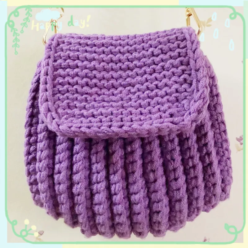 Women's shoulder bag, handmade woven underarm bag, puff flower patchwork combination mobile phone bag, exquisite and fashionable