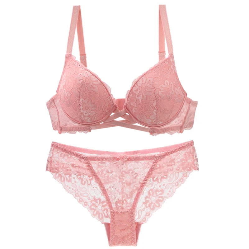 Ruby Pink KEIA Sexy Lingerie Embroidered Lace Bra sizes 32H,32F,36DD,38DD,30DDD