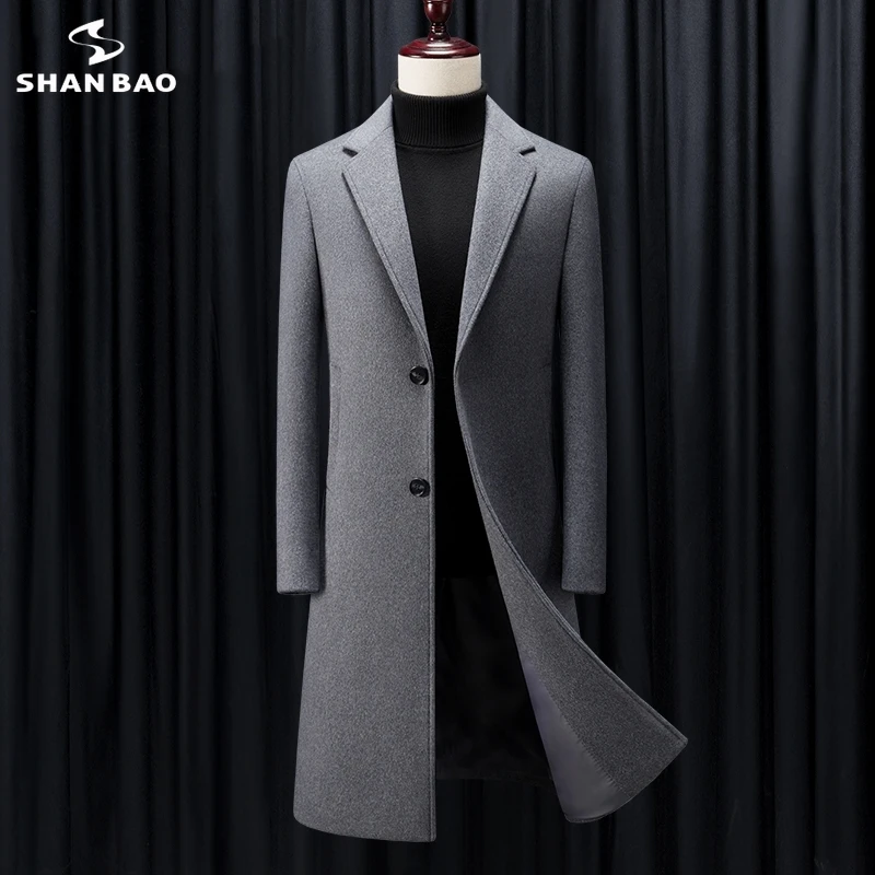 

Пальто шерстяное мужское, зимнее, черное, серое, темно-синее