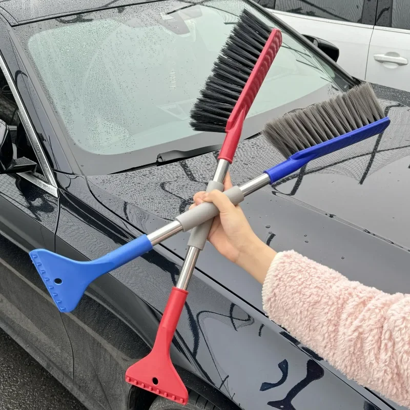 2-in-1 Brush & Scrape Dual Purpose Car Detachable Snow Shovel Winter Windshield Defrosting Scraper Automotive Accessories