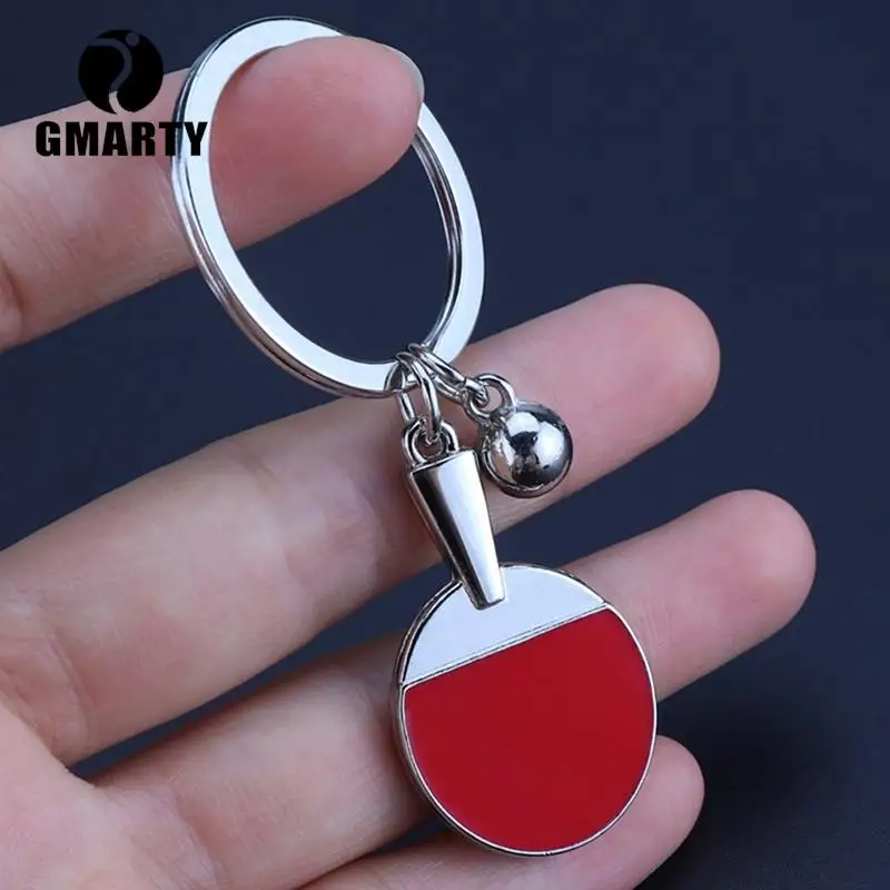 

Fashion Sport Ping Pong Table Tennis Ball Keychain Creative Ping Pong Bat Key Ring Keychains Car Key Chain Souvenir Gift