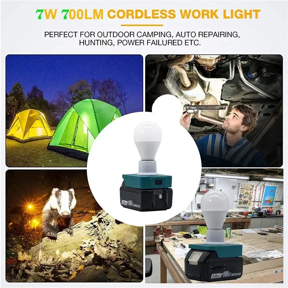 Work Light LED Bulb Portable 12-60V 1PC Accessories E27 Bulb Makita 18V Series LED Mini Lamp Outdoors Indoors