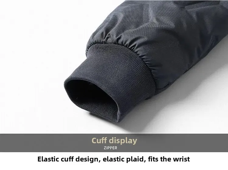 سترة شتوية للرجال مبطنة بالصوف مقاومة للرياح مقاس كبير فضفاضة وياقة واقفة مبطنة بالقطن معطف خارجي دافئ