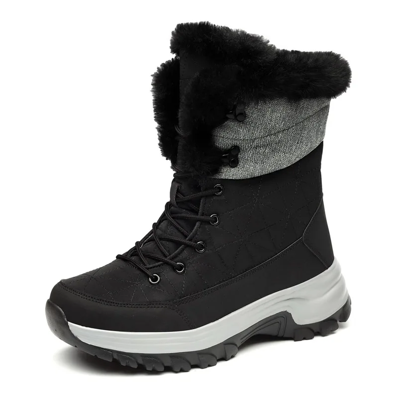 

Men's Plus Size Outdoor Casual Snow Boots Winter new Warmth plush Non slip Cotton Shoes Fashion High Top Comfortable Work Boots