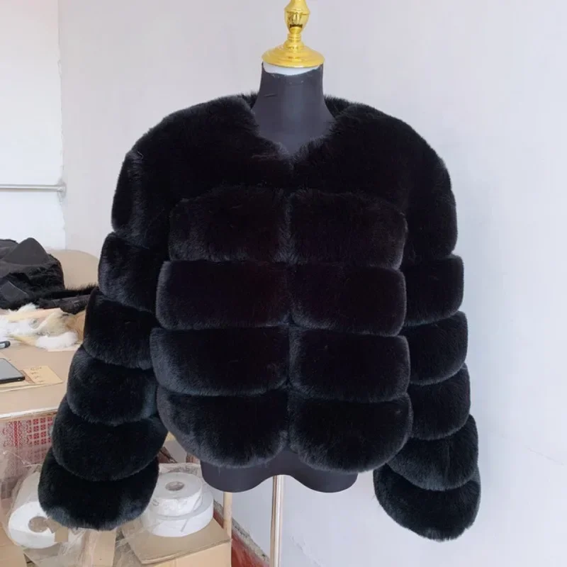 Fur Autumn and Winter New Warm Casual Splice Women's Faux Fox Fur Coat Women's Clothing