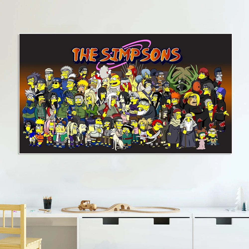 

Japanese Classic Anime Character Poster Disney Abstract Cartoon Comic The Simpsons Canvas Painting Wall Art Kids Room Home Decor