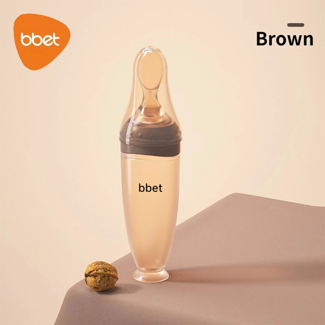 BBET-Silicone Squeezing Bottle Newborn Baby Training Rice Spoon Infant Cereal Food Supplement Feeder Dishwasher Safe feeding bottle baby feeding utensils