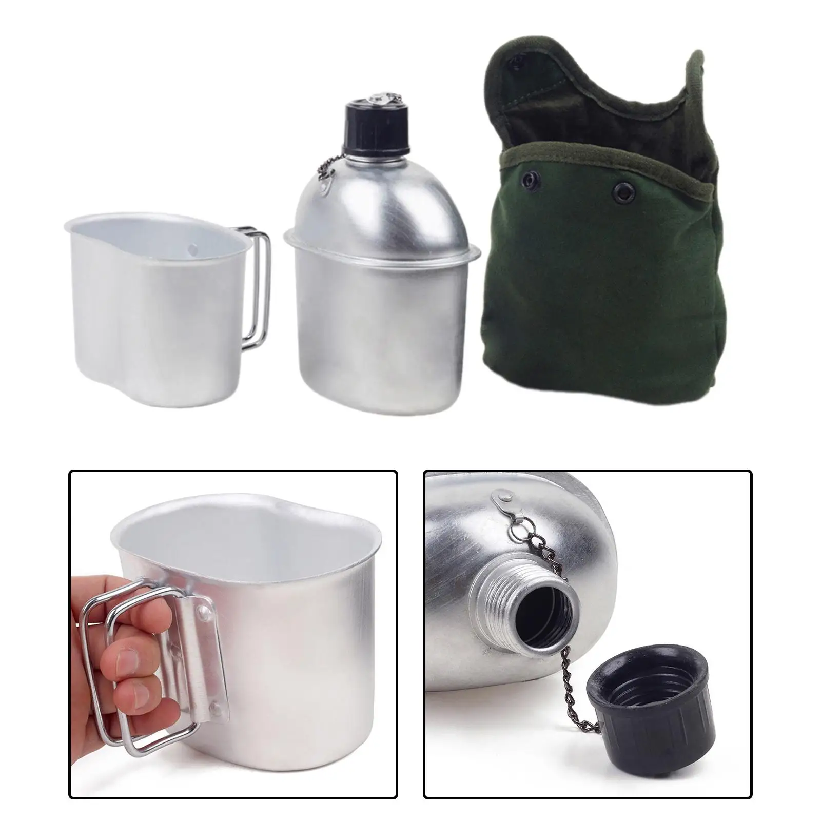 Outside Canteen Cookware Set with Foldable Handle for Barbecue Picnic Travel Outside Canteen Cookware Set with Foldable Handle for Barbecue Picnic Travel