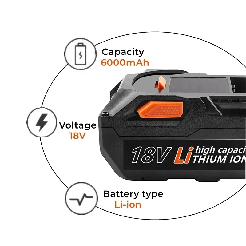

3rd-Generation Lithium 6.0Ah 18V Replacement Battery for Ridgid 18V Cordless Power Tools Lithium Ion R840084 R840087 Battery