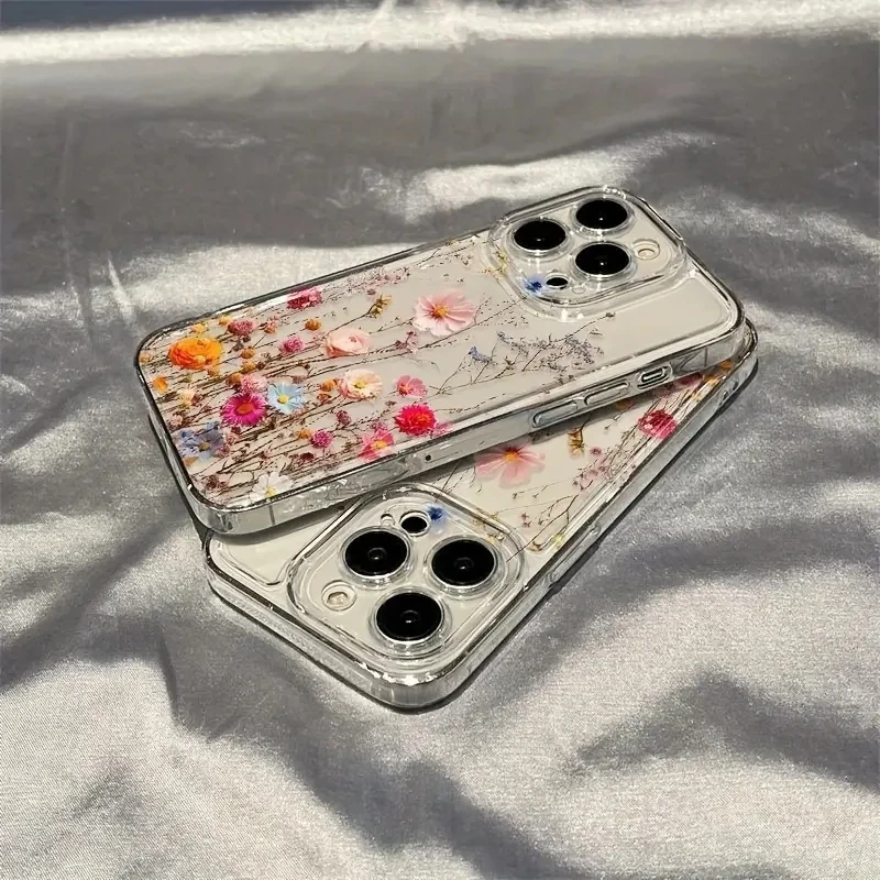 Elegant Transparent Floral Soft Phone Case - Clear Design