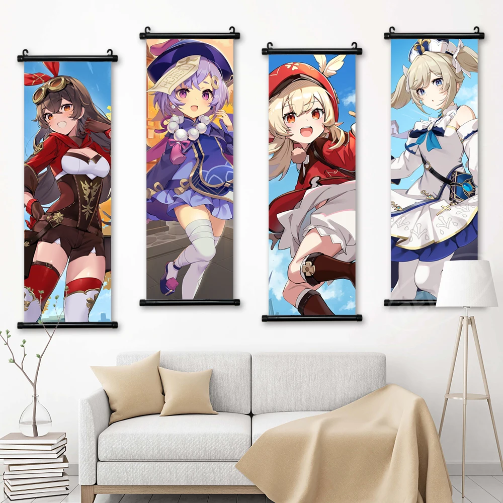 

Настенный постер с принтом Genshin Impact, художественные картины наганохара Yoimiya, картина Yae Miko, холст, подвесные свитки, украшение для дома