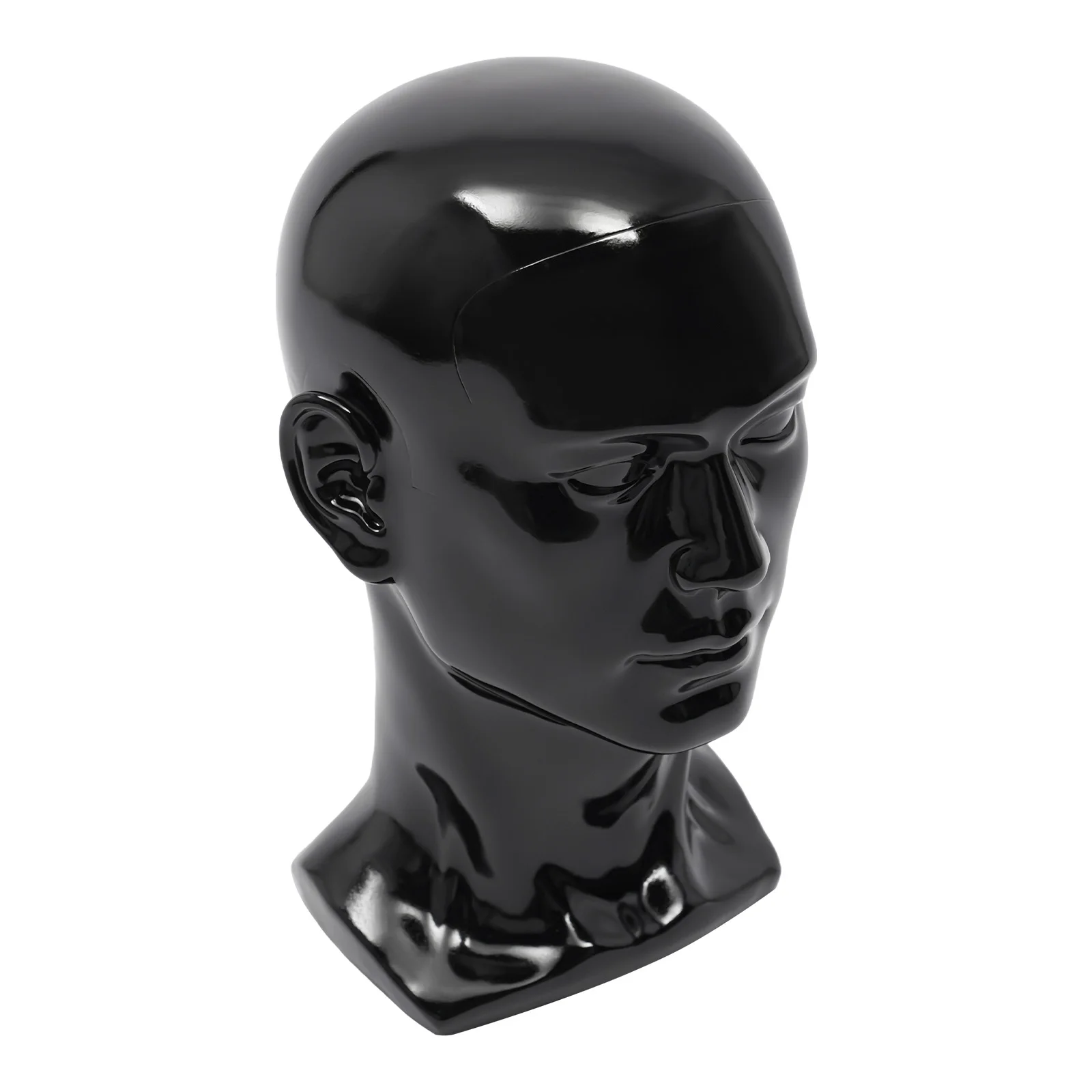Kopf Mannequin Kopf Schwarz PVC Stabile Basis für Hut Brille Shop Salon Fenster Display Modell Zubehör – Detail 10