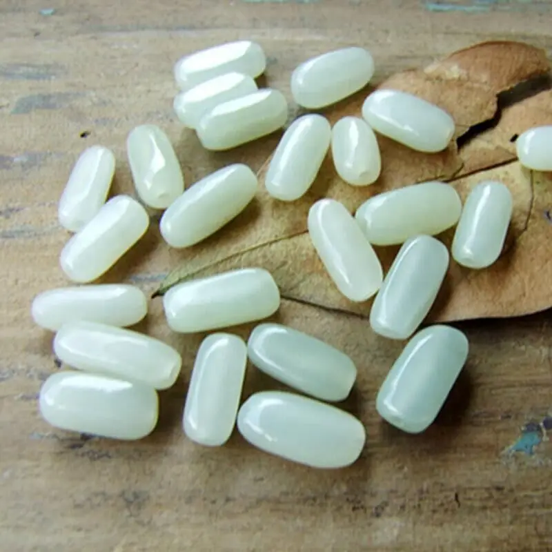 

Бусины из нефрита, бусины из натурального белого нефрита для изготовления ювелирных изделий своими руками