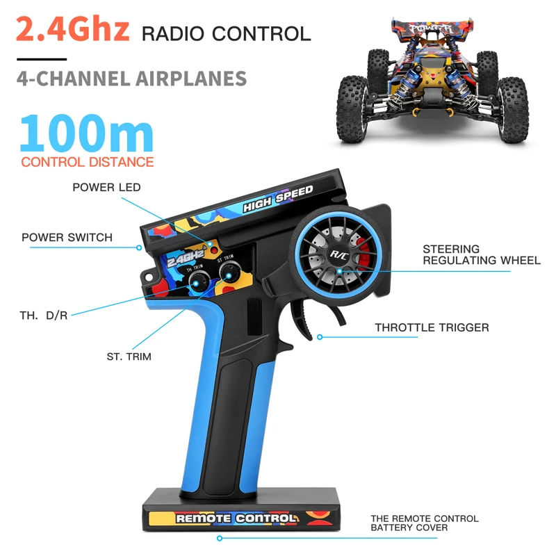 Electric 4WD RC Car 75km/h High Speed Racing Toy
