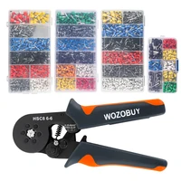 WOZOBUY cliquet Hexagonal auto-réglable, Kit d'outils de sertissage de virole, Kit de sertissage avec bornes de fil 400/800/1200/1800/1900 pièces 1