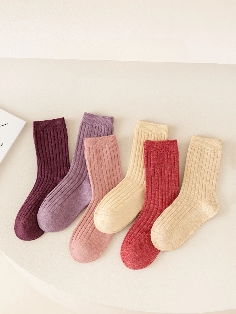 6 Pairs Kids Merino Wool Hiking Socks Boys Girls Toddler Thermal Winter Warm Thick Cushioned Moisture Wicking Sports Socks