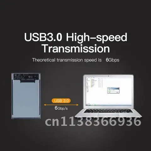 마이크로 B 모바일 하드 디스크 케이스, SATA 솔리드 스테이트 드라이브 박스, SSD HDD 외장, 투명 USB 3.0-USB 3.0, 6TB, 2.5 인치