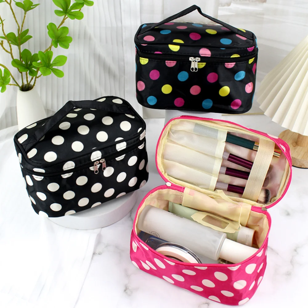 Dot Makeup Bag Travel Portable Large Capacity Toiletry Organizer Storage Box Carry On Waterproof Handbag Cosmetic Bag Wash Bag