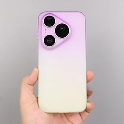 Vibrant Gradient Soft Silicone Shockproof Case - Ultra Thin Transparent TPU Cover for Huawei Pura 70 Ultra (Purple yellow)