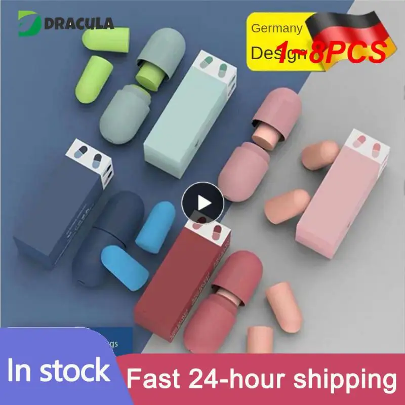 

1~8PCS Soundproof Mute Sleeping Soft Slow Ear Plugs Anti-noise Rebound