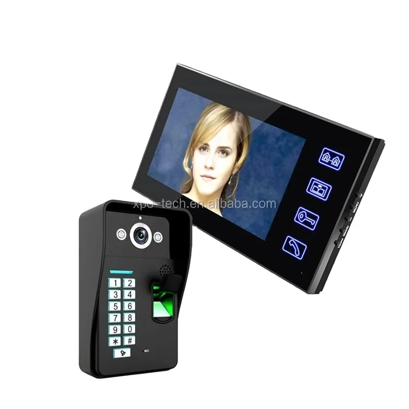 

Wired Fingerprint Video Door Phone with Password and Card