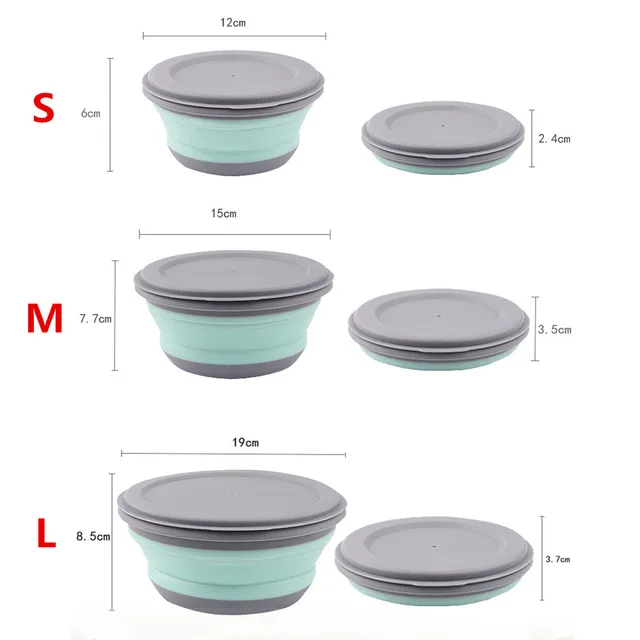 3-Piece Foldable Silicone Lunch Box Set 4