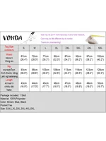 VONDA Plus Size 5XL Elegant Office Women Sexy Mini Skirts PU Leather Casual Solid Color Skirts 2025 Fashion Overskirt Bottoms - Image 6