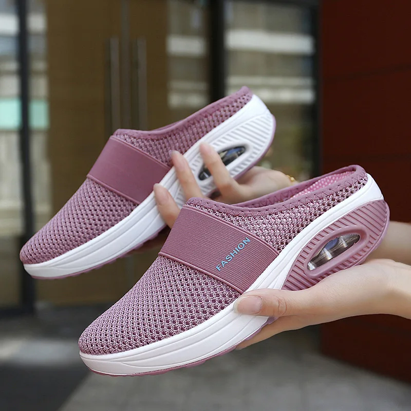 

Women Casual Sneakers Wedges Light Weight Nurse Clogs Non Slip Graden Slippers Air Cushion Soft Bottom Mesh Shake Shoes