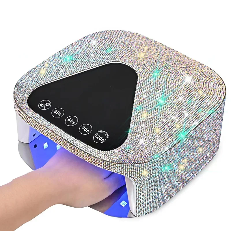 New Rechargeable Nail Lamp with Rhinestone 54W Gel Polish Dryer Machine Cordless LED Light for Nails Wireless Nail UV LED Lamp