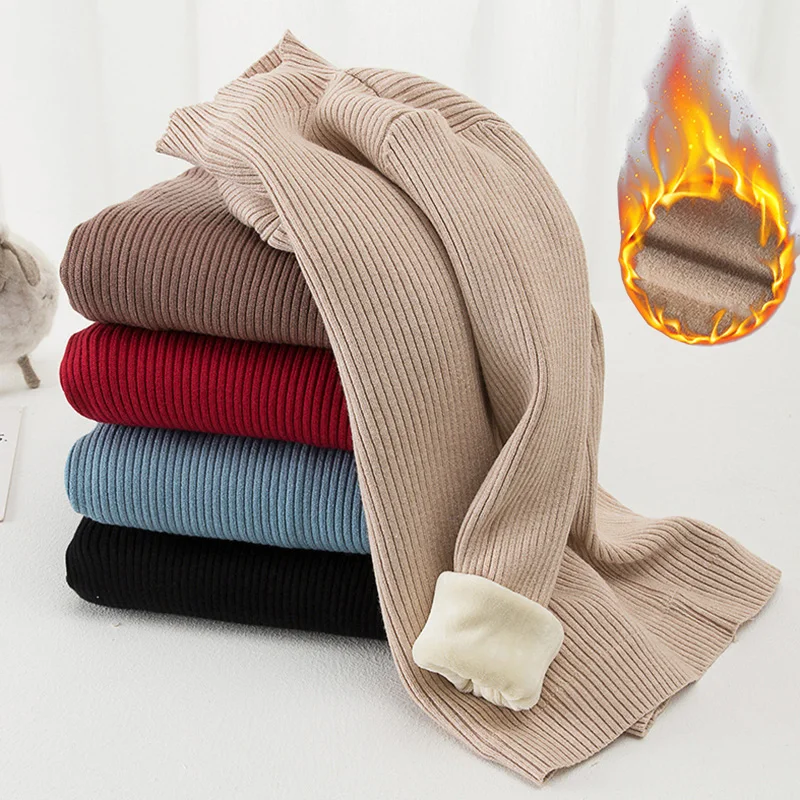 

Autumn Winter Girls Knitted Sweater Baby Kids Thick Wool Warm Long Sleeve Tops Toddler Children's Pullover for Boys Outerwear