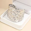 Bangles For Women Irregular Metal Cuff Bracelet Pleated Wide Edition Exaggerated Party Gift Holiday Fashion Jewelry CB042 5