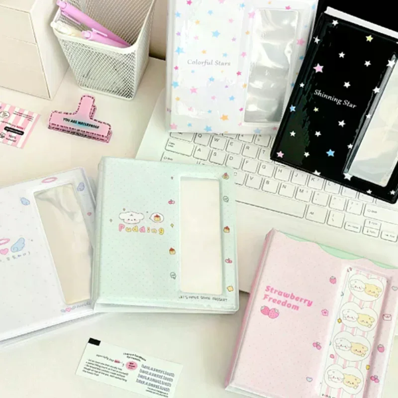 Cartoon Photo Booth Album For 40 Pcs 2x6 Inch Photo Strips Bookmark 20 Pcs 4x6 4R Photo Holder Small Card Storage Book