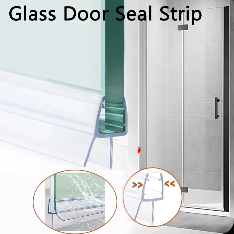 Frameless Glass Shower Door Bottom Seal - 2 Pack 50cm Strips