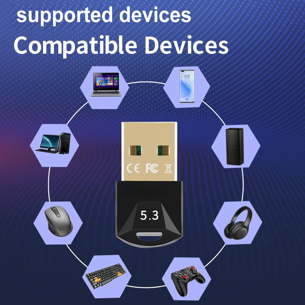 무선 USB 어댑터 3Mbps 플러그 앤 플레이 데스크탑 PC용 무선 마우스 블루투스 호환 5.3 무선 송신기 수신기