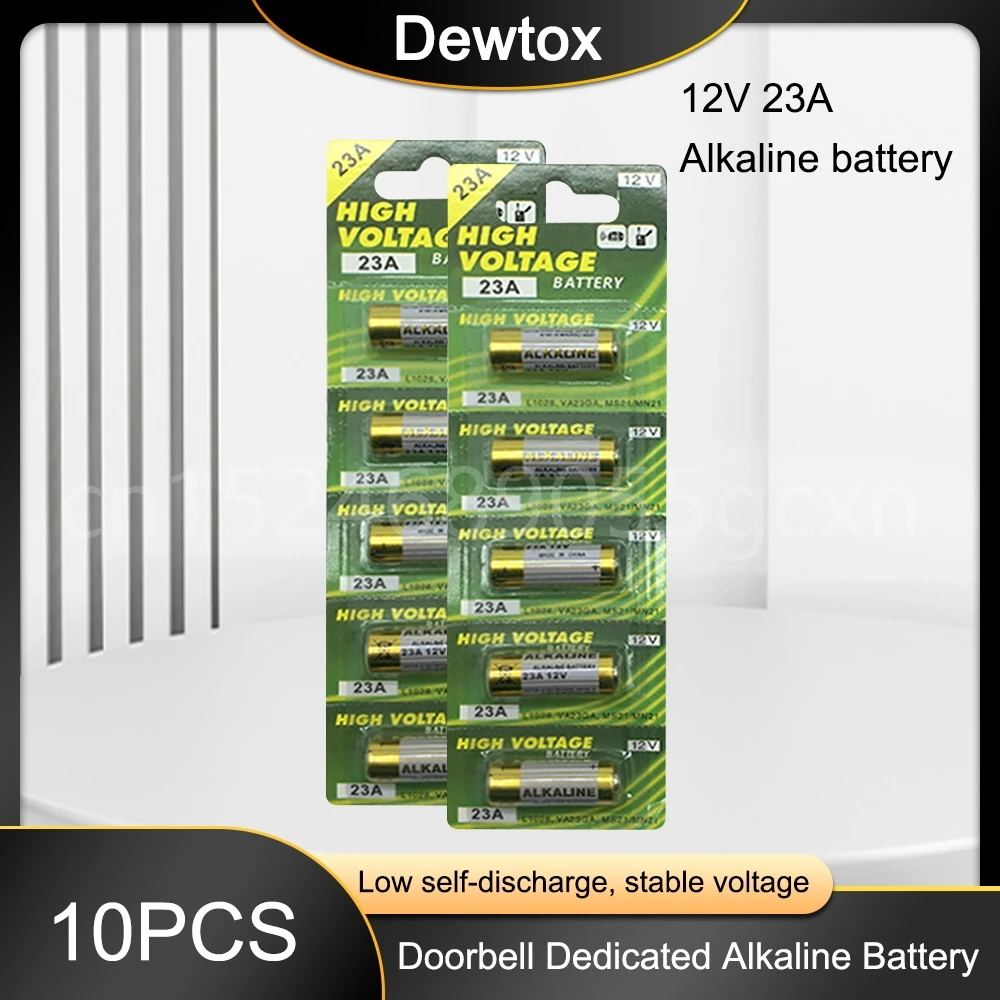 10 Pz 12V Batteria Alcalina A23 23A 23Ga A23S E23A El12 Mn21 Ms21 V23Ga L1028 Gp23A Lrv08 Per Telecomando Campanello Cella A Secco