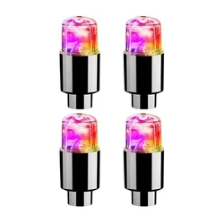 Colorful LED Wheel Valve Caps - Illuminating Tire Accessories for Cars, Motorcycles, and Bicycles (4Pcs Colorful)