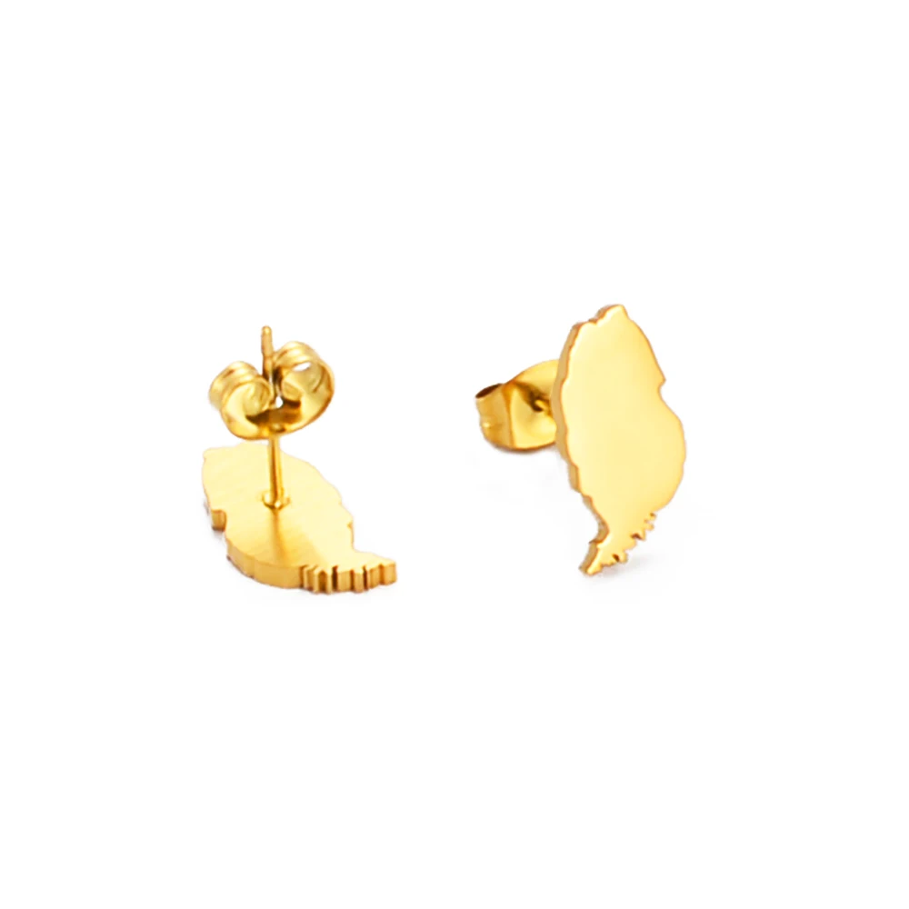 Anniyo Grenada Stud Earrings for Women Girls Stainless Steel Caribbean Sea Jewelry #322601 5