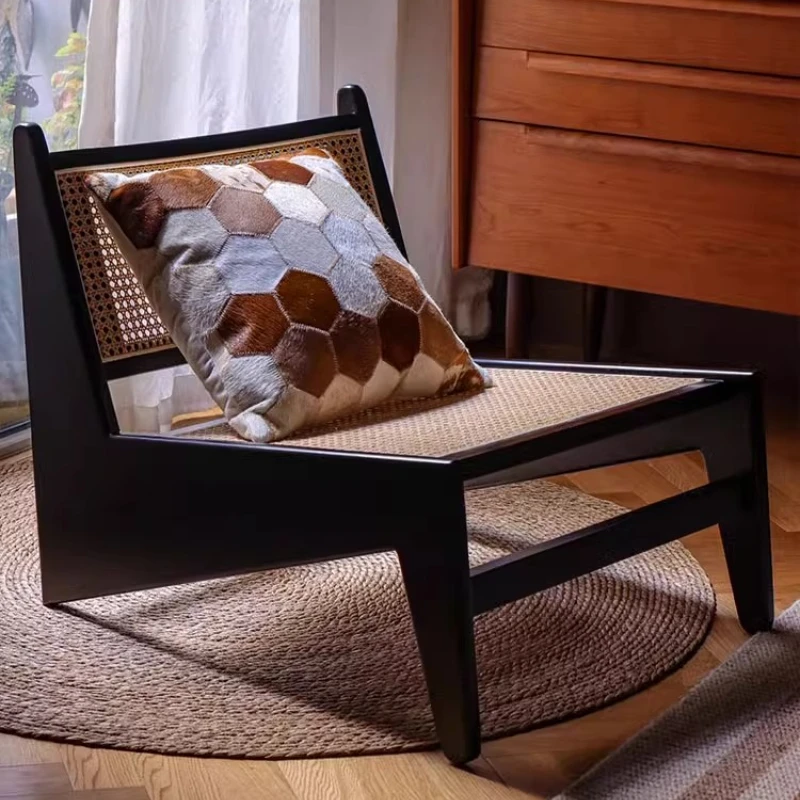 Nordic Solid Wood Rattan Armchair 1