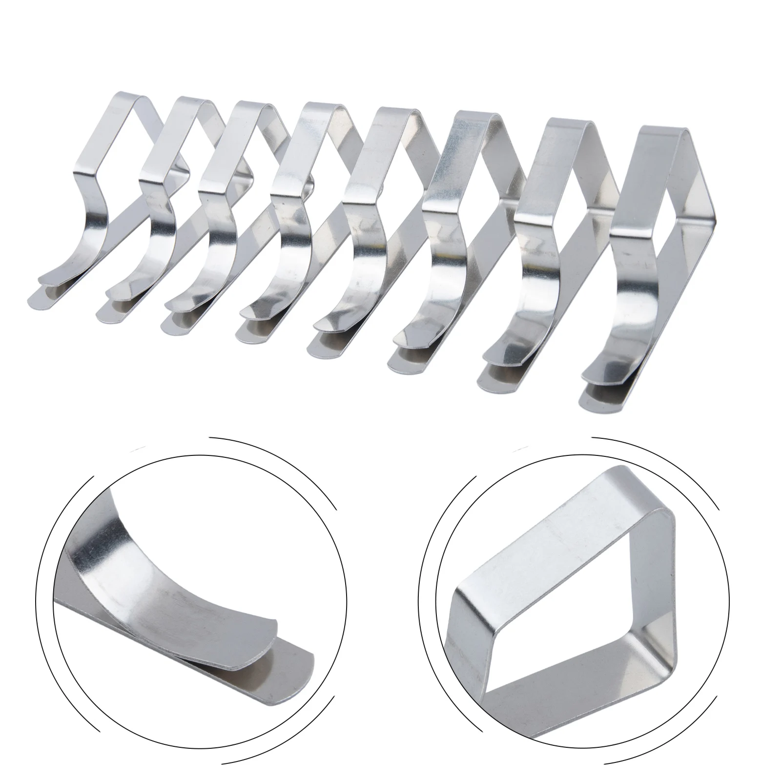 

Table Cloth Clips Tablecloth Holders Adjustable Easy Operate. For Tableware 6.5*3cm Picnic Silver Stainless Steel