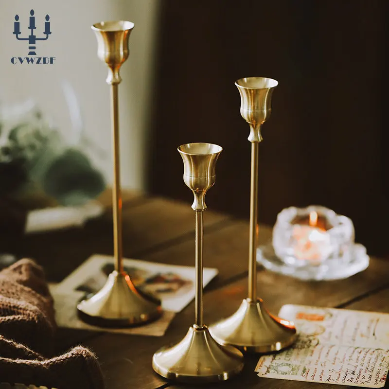 3Pcs/Set European style Metal Candle Holders Simple Golden Wedding Decoration Bar Party Living Room Decor Home Decor Candlestick candle holders