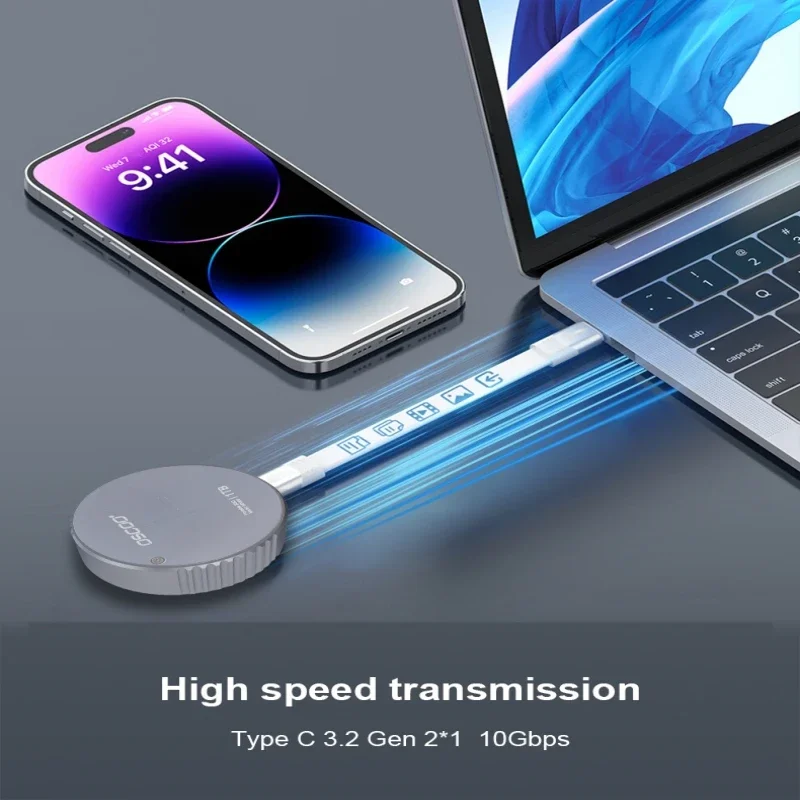 OSCOO Magsafe Portable Ssd 10Gbps External SSD Type C USB3.2 Gen 2*1 PSSD 2TB 1TB 512GB Disco Duro Externo Computer Accessories external hard drive