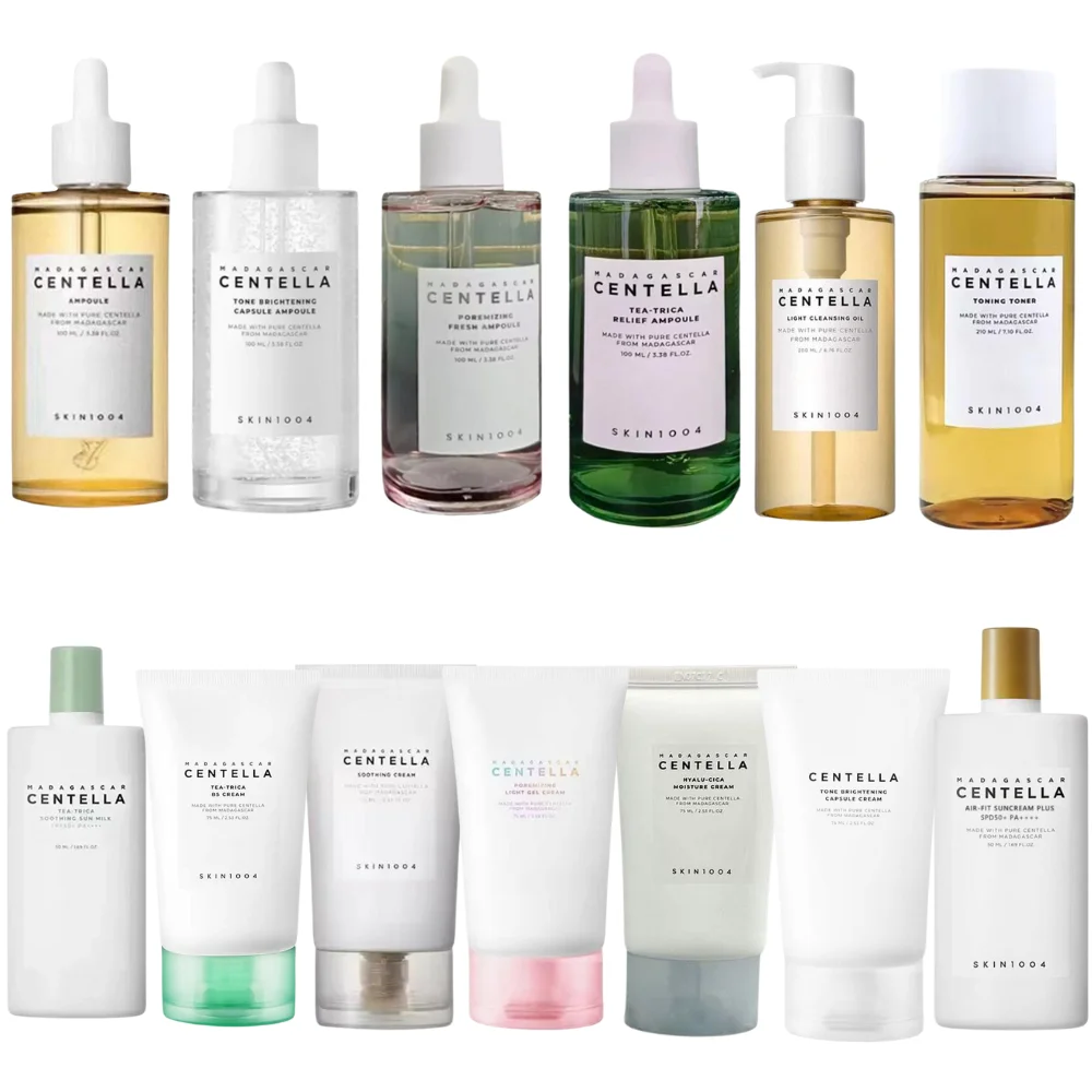 Centella Hyaluronic Waterproof Sunscreen Moisturizing Toner Calming Brightening Face Serum Capsule Ampoule Skin Care Set 2