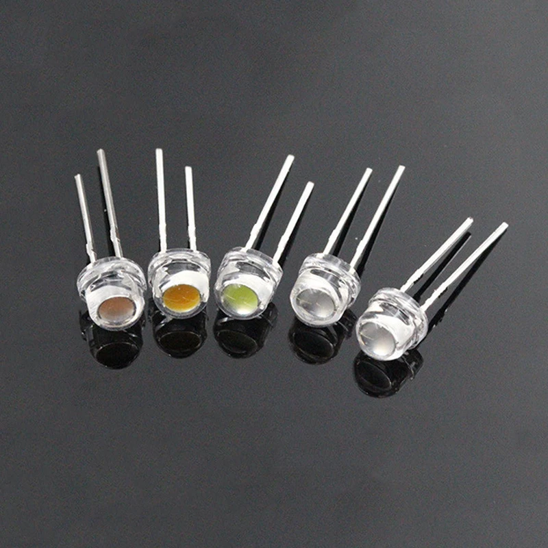 100PCS  5MM Straw Hat LED Diode Super Bright F5 Light Emitting Diodes White Red Yellow Green Blue DIY Assorted Kit led 5mm (art.: 3920bfbf65938) - 3920bfbf65938
